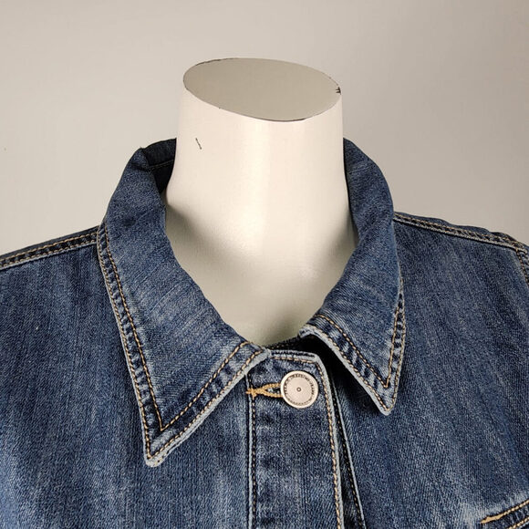 FDJ Blue Cotton Denim Jacket Size L - Picture 2 of 9